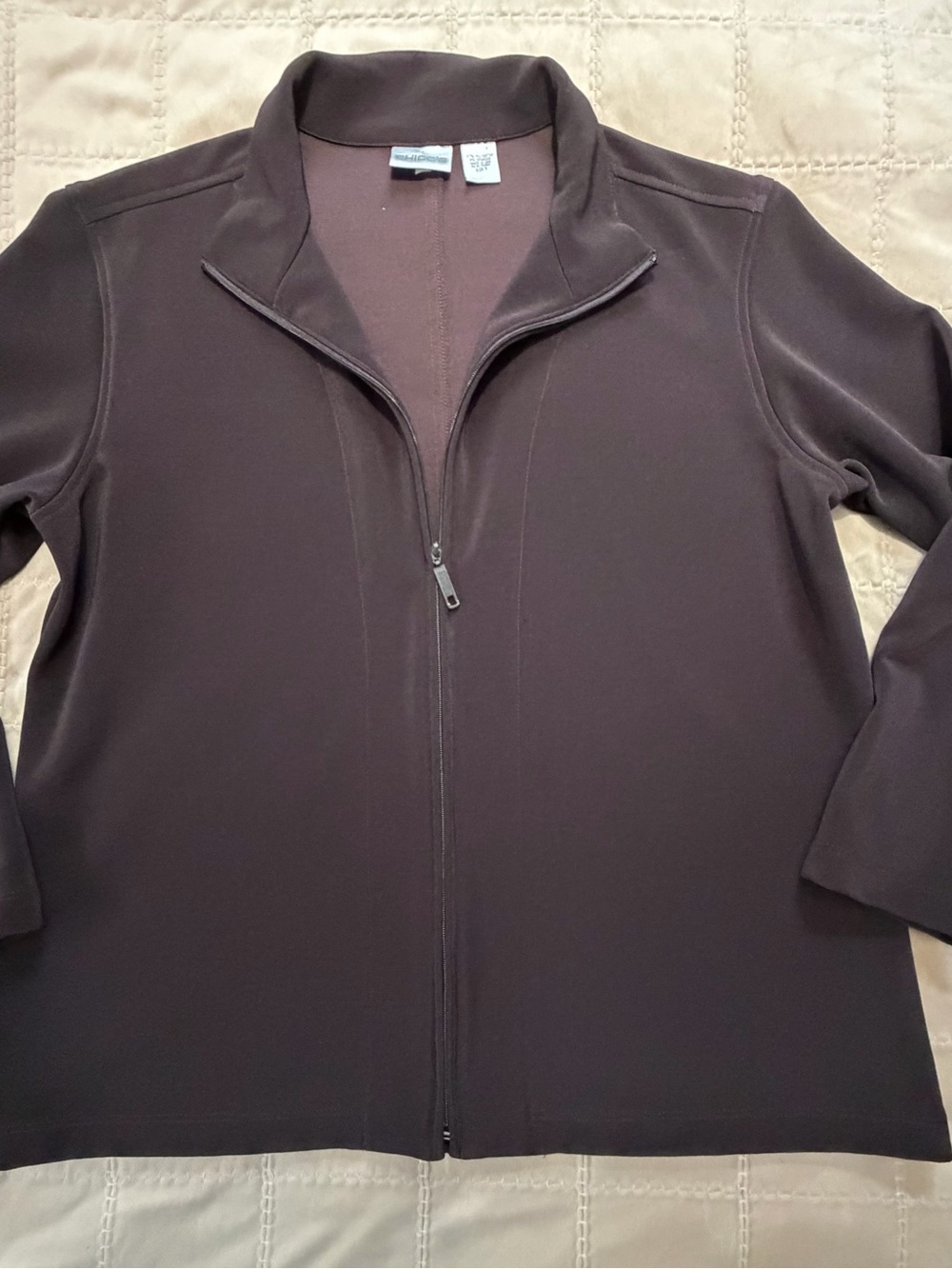 Chico’s Size 3 Brown Full Zip Stretch Jacket
